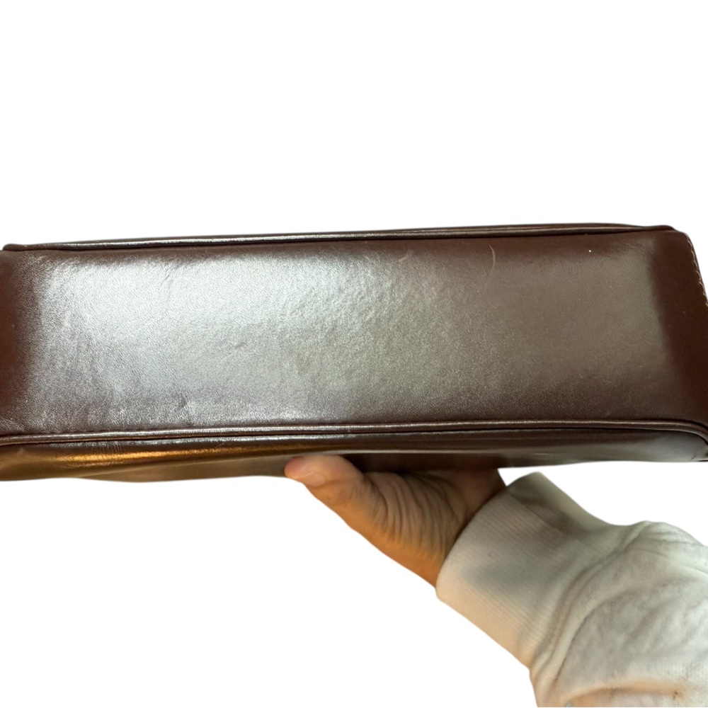 GUCCI Calfskin Leather Bamboo Clutch Bag Dark Brown - Picture 3 of 14